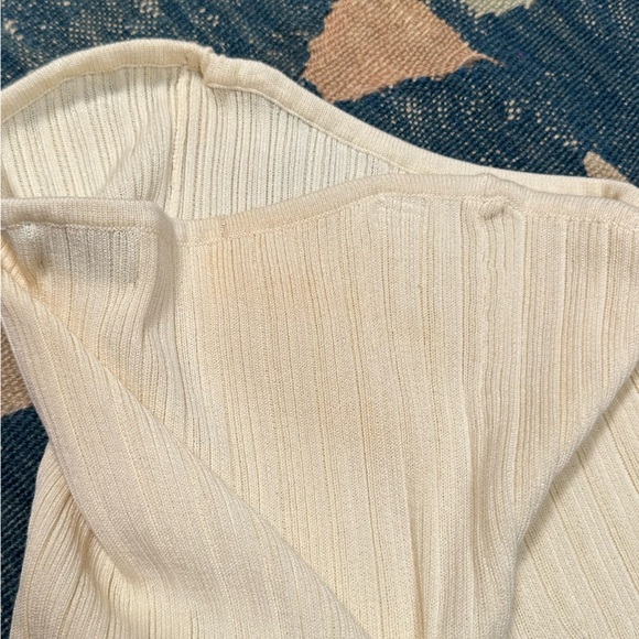 Aya Muse 'Sapodilla' Ivory Ribbed Midi Skirt Side Slit Size S - Picture 10 of 11